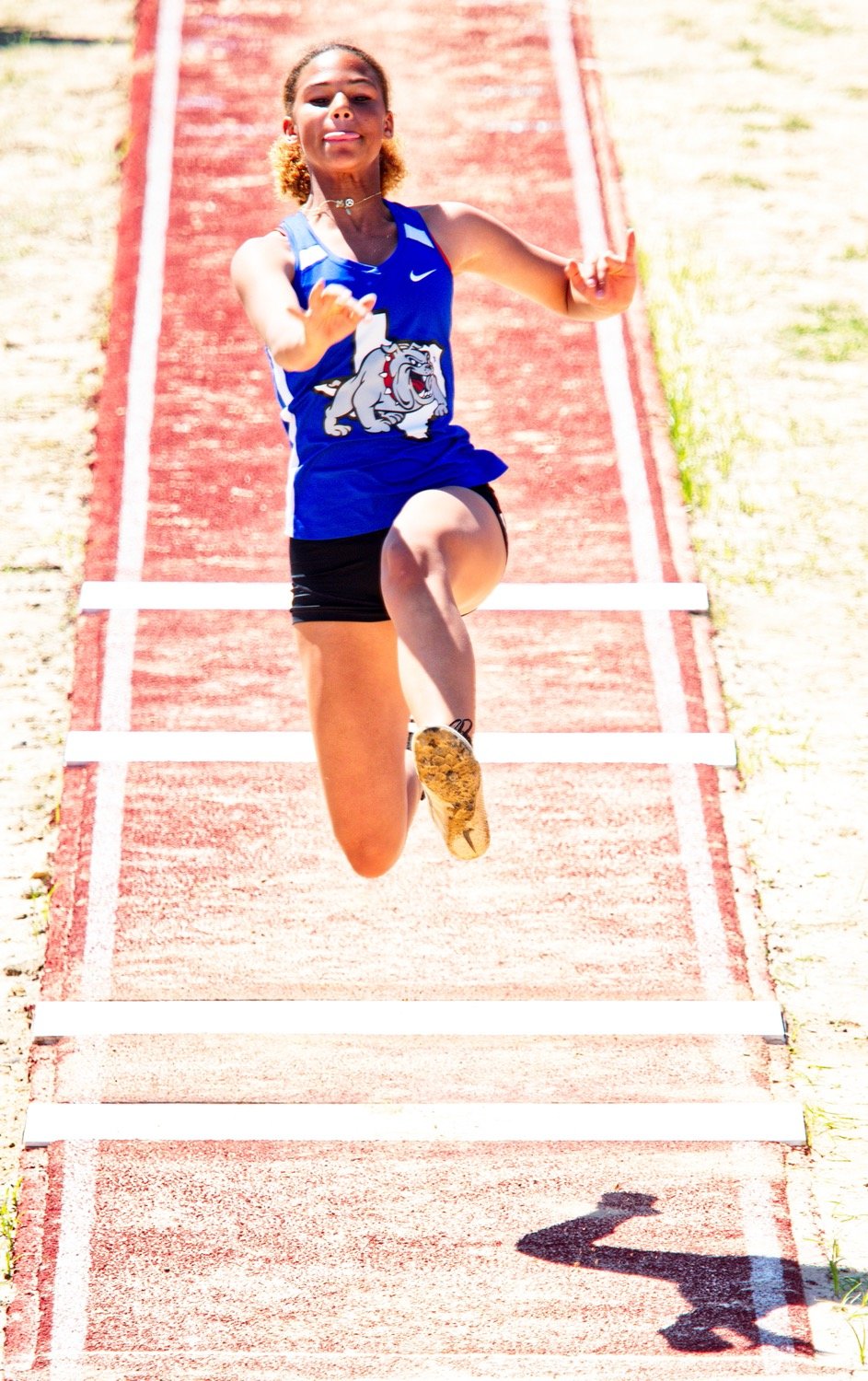 Isis Murlin jumped 15'-7.25" to place 6th for Quitman in the long jump. [admire more awesome athletics]